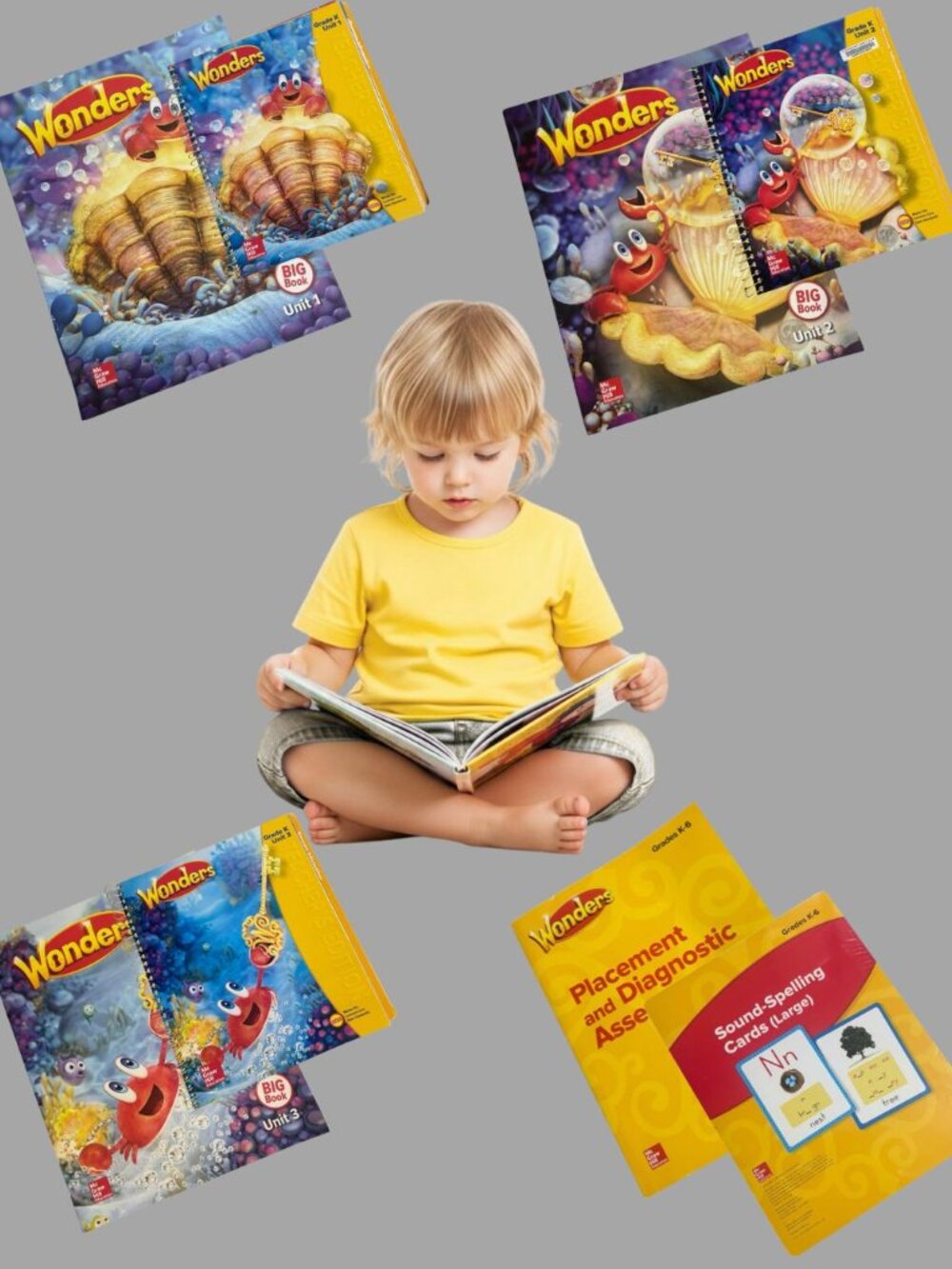 McGraw Hill Wonders Grade K-Unit 1, And 3 Curriculum Book Set